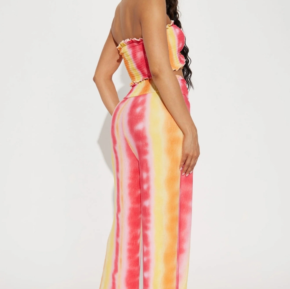 Fashion Nova Vibrant Pink and Yellow TieDye 2 Piece Trendy Popular outfit - Picture 5 of 5